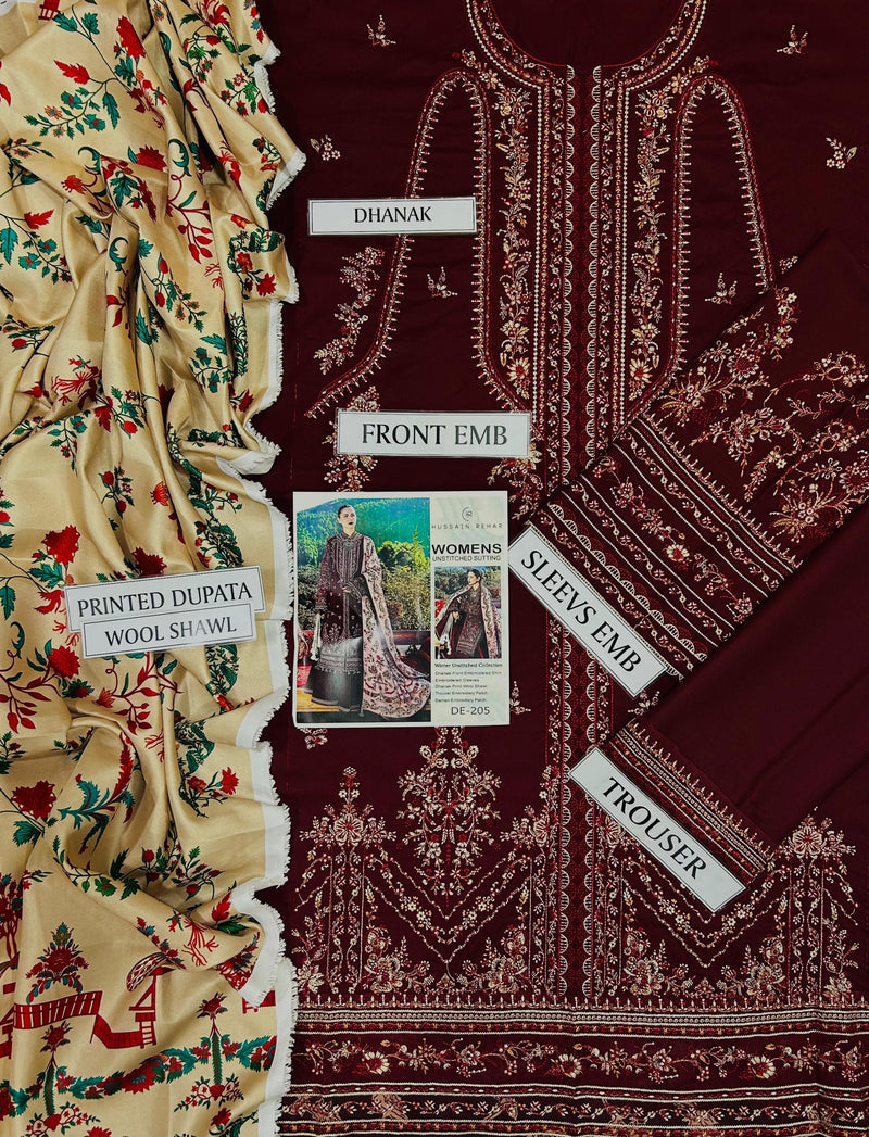 3 Piece Emb Premium Air Jet Dhanak Wear by Gorgeous Hania Amir