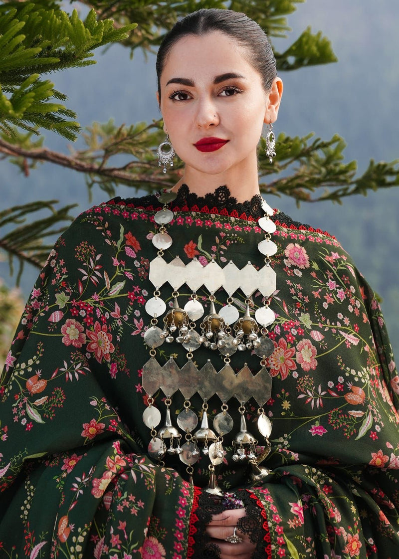 3 Piece Embroidered Unstitched Winter Collection Wear By Gorgeous Hania Amir