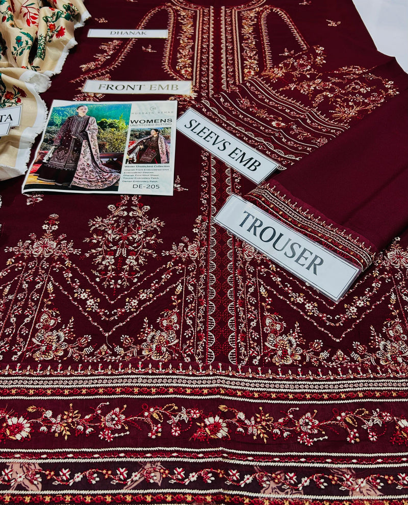 3 Piece Emb Premium Air Jet Dhanak Wear by Gorgeous Hania Amir